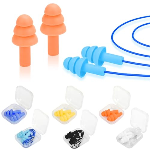 Ear Plugs for Swimming,Sleeping Noise Cancelling,Snoring,Shoting,Working, Reusable Silicone Earplugs, Super Soft Ear Plug for Noise Reduction, Ears Protection (6 Pairs)