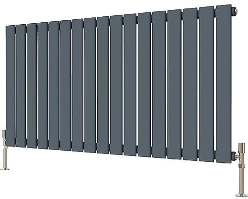 Radbliss Horizontaler Flachheizkörper, 600 x 1156 mm, Anthrazit, Mattgrau, Einzel-Design, RAD-Zentralheizung
