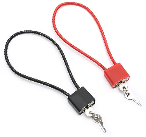 2 Piezas Candado Cable Acero con Misma Llave, Candado Taquilla con Llave, Candado Cable Largo Resistente para Puerta Bicicleta Gimnasio