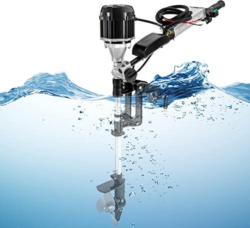 Außenbordmotor 48V 1000W Elektrischer Außenbordmotor, 5HP Außenbordmotor Bürstenloser Motor für Fischerbootmotor, Verstellbare Halterung 360 ° Gedreht, für 2-4m/ 6.56-13.12ft Kleine Schiffe