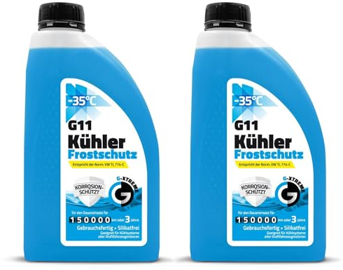 Gamix Kühlerfrostschutz G11 – Gebrauchsfertige Kühlflüssigkeit Auto – Frostschutz bis -35 °C – 3 Jahre Schutz – 2 L