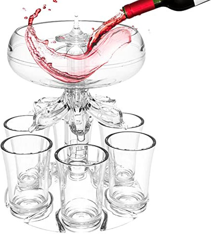 Ristyur Dispensador Y Soporte De 6 Vasos De Chupito, Dispensador De Chupitos De para Bebés, Dispensador Chupitos Bebidas De Acrílico, Dispensador Vertedor Bebidas para Fiesta En Casa