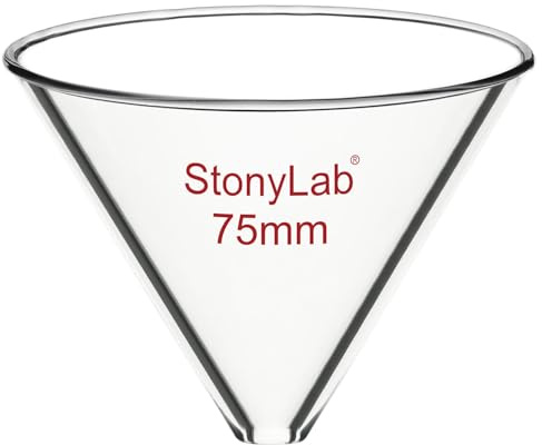 stonylab Trichter aus Glas, Verdickt Borosilikatglas Trichter Ohne Stiel mit 75 mm Innendurchmesser für Einsatz im Labor