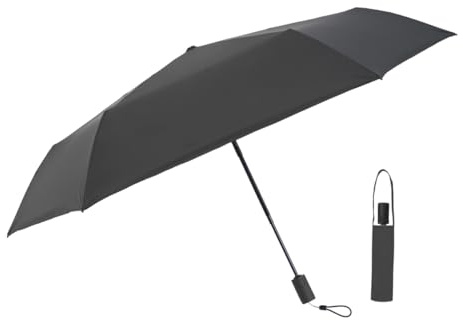 AKINOYAMA Taschenschirm Mini Auf-Zu Automatik Safety einfach zu bedienen Extra Leicht 230g Windproof Sonnenschutz Regenschirm Freien Regenschirm für Kinder (Schwarz)