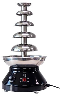 YXZQLOZ Fontana per fonduta di Cioccolato a 5 Strati Fontana di Cioccolato Commerciale in Acciaio Inossidabile da 3 Litri Adatta per ristoranti (Black 5)