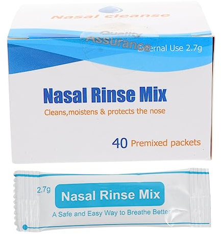 Sal para Enjuague Nasal 40 Sobres para Lavado Nasal Protectora Nariz Uso Diario Adultos y Niños