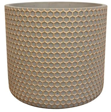 Indoor-Helden Blumentopf Bernt Ø 19 cm, handgefertigter Übertopf Shiny Gold, Übertöpfe für Zimmerpflanzen, Pflanzentopf, Keramik-Pflanzgefäß