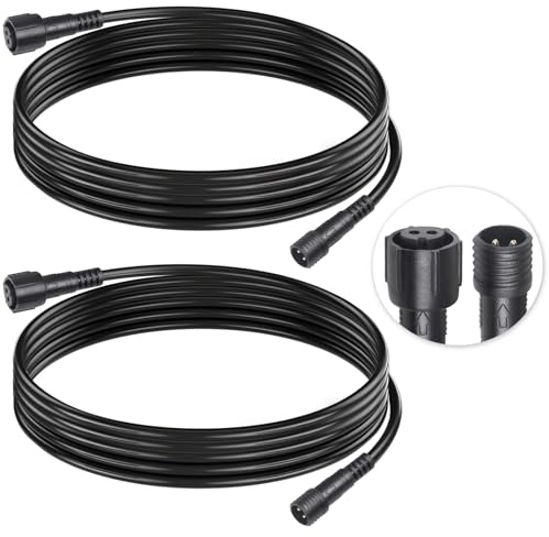 Connettore per cavi impermeabile a 2 pin, 22 AWG, 3 metri, IP68, con teste maschio e femmina, cavo di prolunga rapido per auto, camion, barca, strisce LED (2 strisce nere)