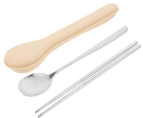 Ciieeo Couverts Réutilisables Acier Inoxydable Avec Étui Cuillère Portable Baguettes Pour Étudiants Déjeuner Plein Air