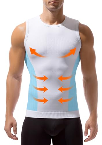 Casey Kevin Canotte Compressione Uomo Maglia, Contenitiva Snellente Shapewear Maglietta Intima Sportivo Fitness Canottiera, S