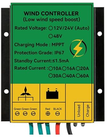 Controlador De Carga Eólica MPPT For Aerogeneradores, 12 V, 24 V, Automático, 48 V, Regulador De Voltaje De Baja Velocidad Del Viento For Aerogeneradores Trifásicos. Ampliamente Utilizado(30A,48V)