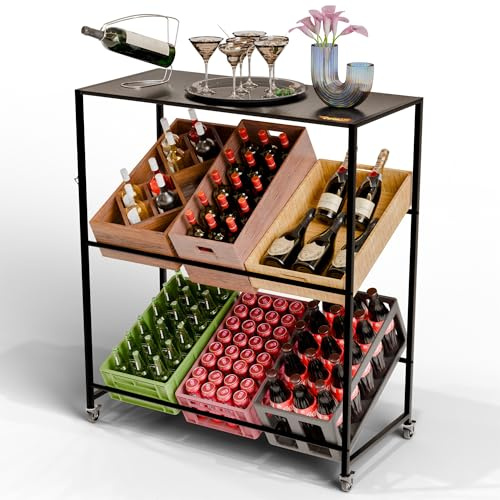 RoyalLi Getränkekistenregal 6 Kisten mit Ablage – Kistenregal, Getränkeregal, Regal für Getränkekisten, Bierkisten Regal, Wasserkistenregal und Getränkeschrank 115 * 103 * 34cm