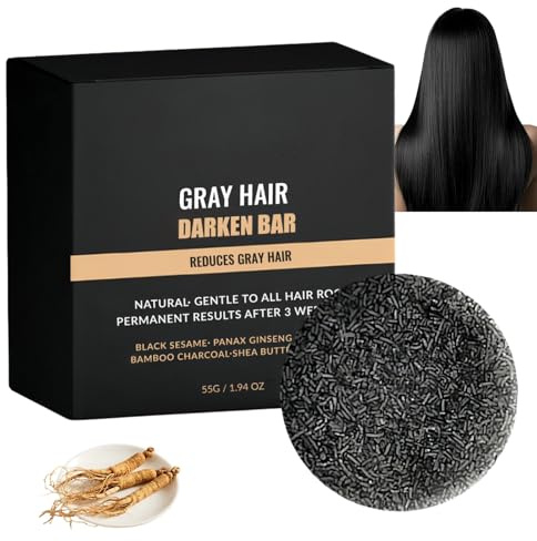 Anti-Grey Hair Shampoo Bar, Hair Dye Shampoo Bar, Solid Grey Hair Darkening Shampoo B/ar, Natural Gr/ey H/air Dye Sha/mpoo, Clean Scalp Strong & Reduce Gray Ha/ir, Black Ha/ir D/ye for Men and Women