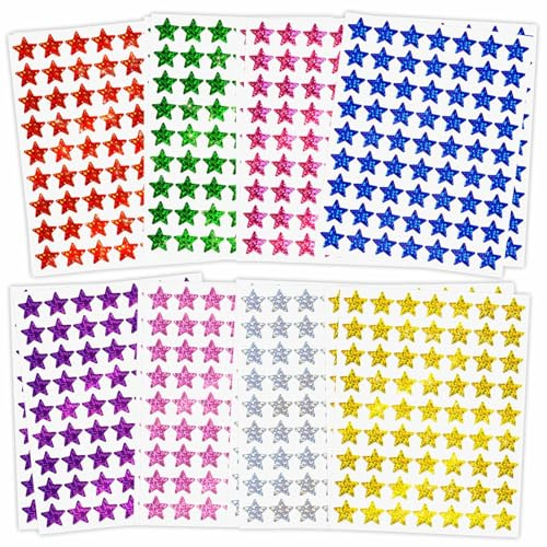 2240 Pièces Gommettes Étoiles Autocollantes - 8 Couleurs Vives - 15mm - Lot de Stickers Étoiles pour Calendrier de l'Avent, Décorations de Noël, Récompense et Bricolage Enfant