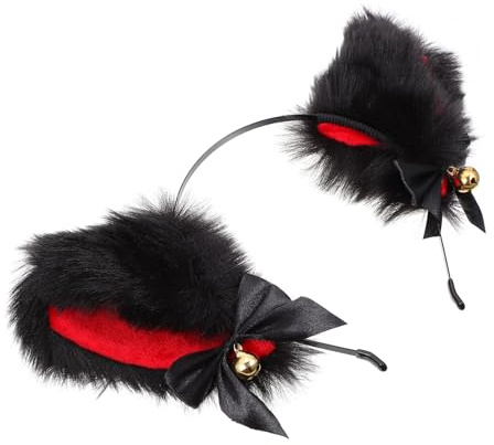 Diadema de Orejas de Gato de Peluche Negra para Cosplay y Fiesta | Aro Ligero de Tela, Accesorio para Regalar, Estilo Chic, Fácil de Combinar