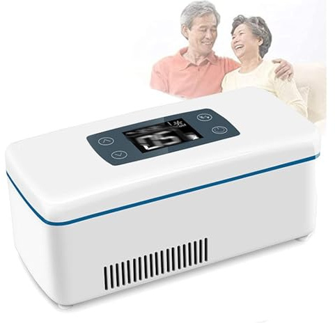 YXCMD Borsa Termica Portatile per Insulina 2-8°C - Porta Farmaci Refrigerato con Batteria USB, Autonomia 32H per Diabete, Design Compatto da Viaggio/Campeggio/Escursionismo