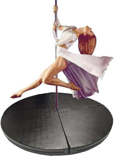 Pole-Dance-Matte, Fallschutzmatte für statische Tanzstangen – Gymnastik- und Yoga-Fitnessmatte, Sicherheitsmatte für Pole Dance, 1,2 Zoll/2 Zoll/4 Zoll Dicke, Schwarz (140 cm/4,6 Fuß, 3 cm/1