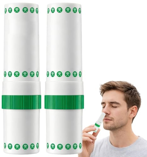 IWIDYA 2pc Nasenstifte,wick inhalierstift, Aromatherapie-Nasenspray mit Minzduft, Entlastet Müdigkeit-Inhalationsröhrchen für unterwegs zur Steigerung der Konzentration und Reinigung der Nasengänge(A)