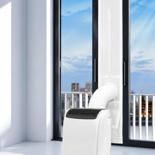 Kit de sellado de ventana de aire acondicionado portátil, paño de ventilación de puerta corredera con estructura de cordón para aire acondicionado y secadora, tamaño 25 x 232 cm, (25 * 232cm)