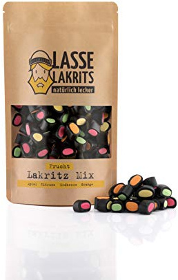 LASSE LAKRITS® Lakritz Mix Frucht – Bunte Lakritz Mischung mit Erdbeere, Zitrone, Apfel & Orange | Fruchtig, weich & lecker | 500 g Beutel | 1er Pack
