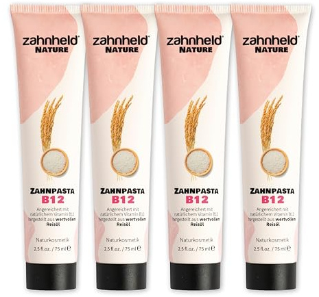 Zahnheld Nature Vitamin B12 Zahnpasta ohne Fluorid & Mikroplastik, vegan | 75ml Zahncreme mit Kokosöl & Menthol für Zähne & Zahnfleisch, Zahnreinigung & Mundhygiene
