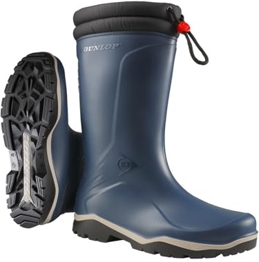 DUNLOP Chaussures de protection pour enfants Blizzard, Bottes en caoutchouc pour enfants avec doublure, Marine, 45 EU