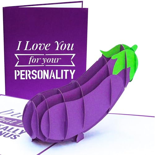 PopLife Freche Aubergine 3D-Pop-Up-Karte – I Love You for Your Personality, but... Geburtstagskarte, Valentinstag, für Ehemann, für Freund, Verlobte