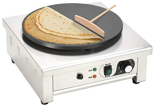 Susany Piastra Elettrica per Crepes Professionale con Vassoio Estraibile 40 cm 3000 W,Crepiera Elettrica Professionale 3000 W 40 cm