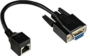 Good Connections Adapterkabel RJ45-uttag till RS232 seriell D-SUB 9-polig uttag – 1:1 beläggning – 10 cm – svart