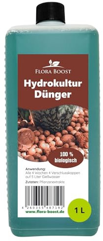 Konfitee Hydrokultur Dünger Flora Boost 1000ml I Für bis zu 200L Gießwasser I Für alle Hydrokultur Sorten I Flüssiger Blatt- & Wurzeldünger I 100% natürlicher Pflanzendünger