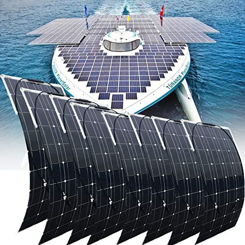 Genérico Panel Solar monocristalino de 100W con 5m de Cable Solar Especial, para Cargar Caravana, Camper, Barco o yate,800w(8pcs100w)
