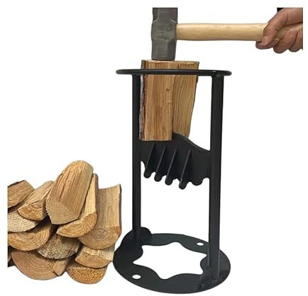 ZOHAIR Manual Firewood Distributor Wedge Hatchet - Handmade Cast Iron Kindling Firewood Splitter,Outdoor Home Firewood Cutting Tool (Click Select A)