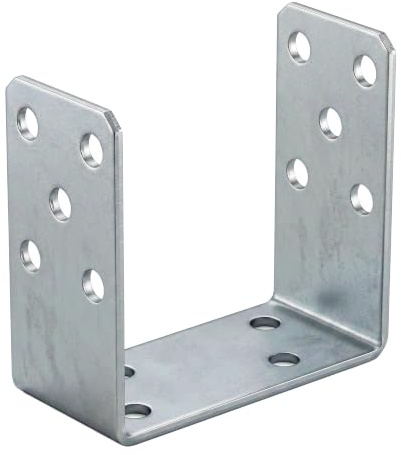 Aqbau U-Pfostenträger 120 mm zum Aufschrauben, Pfostenanker 4 mm | Verzinkter Stahl, Balkenschuh, Bodenanker, Holzpfosten, Betonmontage, Zaunbau, Pergola, Terrasse