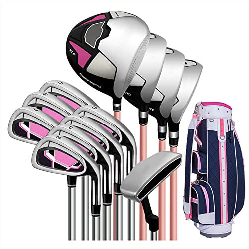 Komplettes Golfschläger-Set für Damen, 12-teilig, inklusive Driver, Fairway, Hybrid, Eisen, Putter, Standbag, Rechtshänder