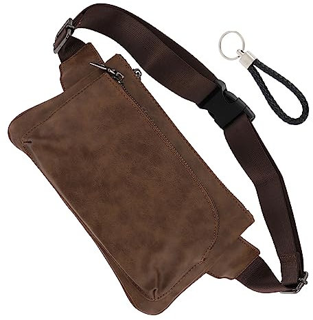 Holibanna Herren Bauchtasche Aus Pu Leicht Für Fitness Reisen Wandern Und Radfahren Große Kapazität Für Essentials Casual Sporttasche Kaffee