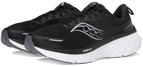 Saucony Men's Guide 18 Sneaker, Black/White, 11