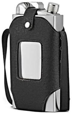 Yoeoefuo Flachmann Reiseflasche Groß Leder Trinkflasche Für Alkohol 35 OZ Whiskyflasche Personalisierte Ideen Tragbare Weinflasche Edelstahl Trinkflasche Flask Ideal Für Camping Wandern Oder Reisen