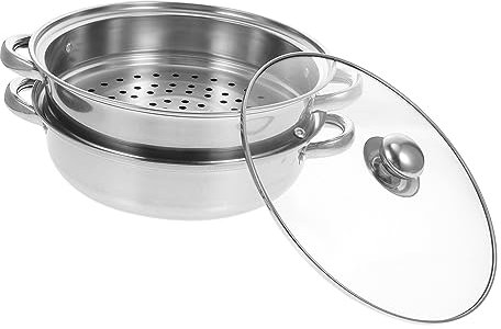 IMIKEYA Olla Vaporera Inoxidable De Doble Capa Olla De Cocina Para Vapor Para Cocinar Al Utensilio De Cocina Multifuncional Resistente y De Limpiar
