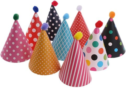 WHAMVOX Geburtstagshüte-set Aus Papier 11-teilig Party-kegelhüte Mit Kuchen Geburtstagsparty-zubehör Für Jungen Und Mädchen
