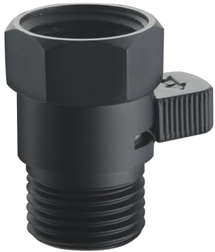 AMeoMerk Shower Flow Control Valve, Shower Head Shut Off Valve Solid Brass Flow Pressure Regulator for Hand Shower G1/2, Matte Black
