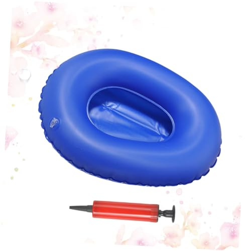 Anneome Vaschetta Gonfiabile Pieghevole per Pazienti Anziani Superficie Liscia in Pvc per Assistenza Domiciliare e Ospedaliera, Colore Blu Pompa Manuale Pratica Colore Casuale