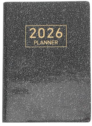 Homoyoyo Mini Tagesplaner Im Format A7 2026 Kompakter Taschenkalender Mit Pu Einband Englischer Monats Und Wochenplaner Für Die Handtasche