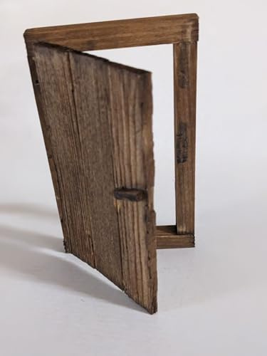 menta-modellbau Porta in legno da aprire con telaio a 2 scomparti, accessorio per presepe colorato