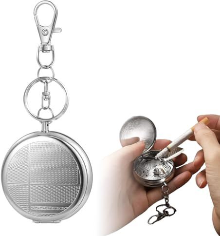 HABNI Posacenere Tascabile, Posacenere Portatili, Porta Mozziconi Tascabile, Posacenere Con Coperchio, Mini Portacenere Tascabile Con Coperchio, Per Fumatori, Passeggiate E Viaggio,Stile Selezionato A