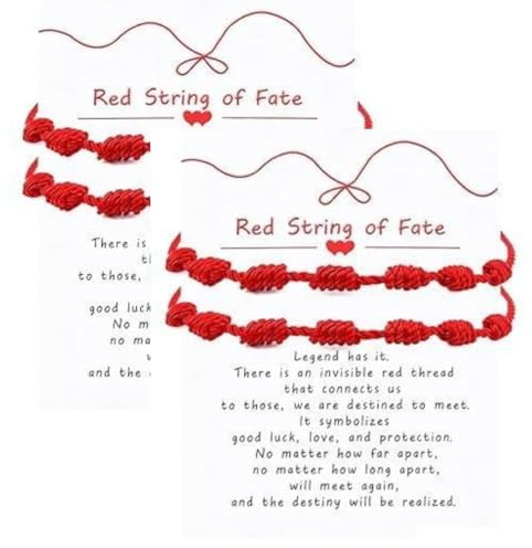 CQXSYTBN Braccialetti Filo Rosso Coppia 4 Pezzi bracciali Protezione Uomo Donna Regolabili Amicizia Amore con Charm Hamsa Cordino Rosso Portafortuna Regalo Spirituale