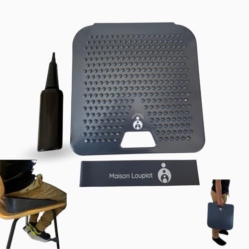 Maison Loupiot – Kit Équilibre Enfant | Coussin Gonflable de Concentration + Élastique de Chaise + Pompe | Aide TDAH, Posture, Gestion de l’Agitation et Attention (dès 3 Ans)