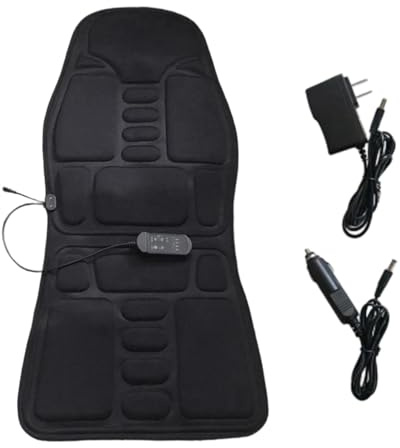 Byzieir Coussin Massant de Siège,Coussin Massant avec Fonction Chauffante - Tapis de Relaxation 5 Zones 3 Modes pour Froid Bureau Domicile Maison Longue Assis