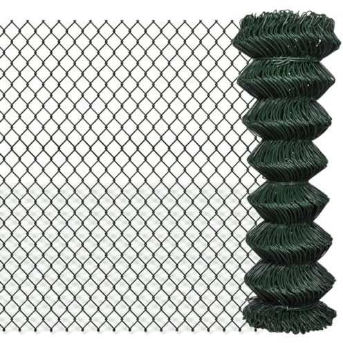 Clôture en grillage en acier - 1,25 x 15 m - Vert - Revêtement en PVC - Largeur des mailles : 60 x 60 mm - Clôture de jardin durable pour parcelle et protection de la volaille