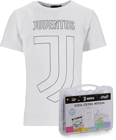 Juventus - Valigietta Gioca Colore e Indossa, Maglietta da Colorare, Prodotto Ufficiale, 3 anni