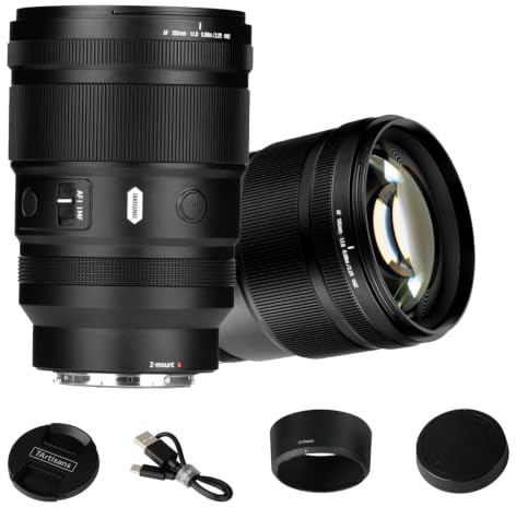 7artisans AF 135mm F1.8 Téléobjectif pour Nikon Z Mount,Plein Format à Mise au Point Automatique, AF/MF, focale Fixe,1000g,Deux Touches programmables FN,for Z9,Z8,Z7 II,Z50 II,ZFC,Z50,Z6,ZR